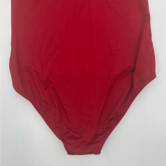 MEI L’ANGE Swimsuit One Piece Red Eve Bow Tie Swim Beach NWT Extra Large - Picture 10 of 13